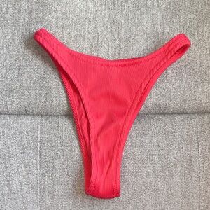 Kulani Kinis Ribbed Bikini Bottom - In Bright Red